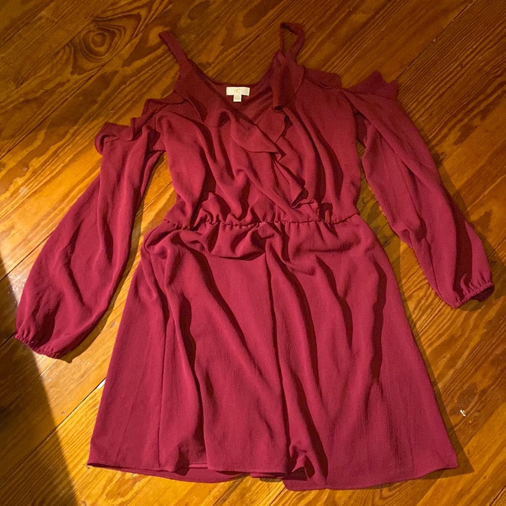 “C” women’s mini dress size small long sleeve sexy shoulders exposed - Picture 1 of 4